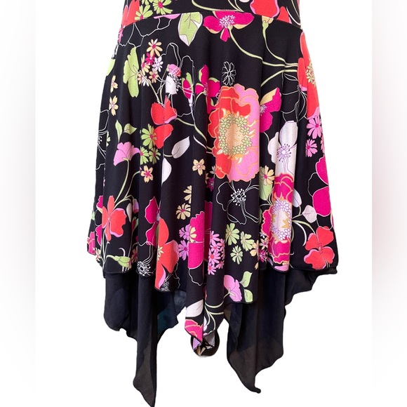 Graffiti New York Y2K Flower Power Hippie Fairy Mermaid Handkerchief Hem Dress - Picture 3 of 7